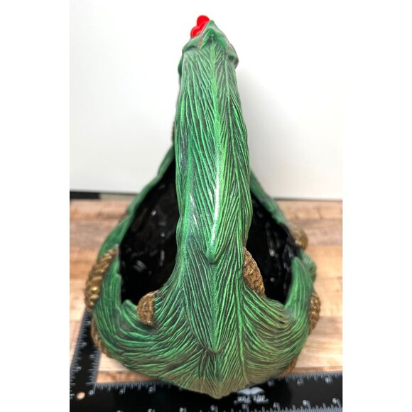 VTG Ceramic Christmas Decorative Pinecone Holly Basket Holland Mold Centerpiece - Picture 6 of 7